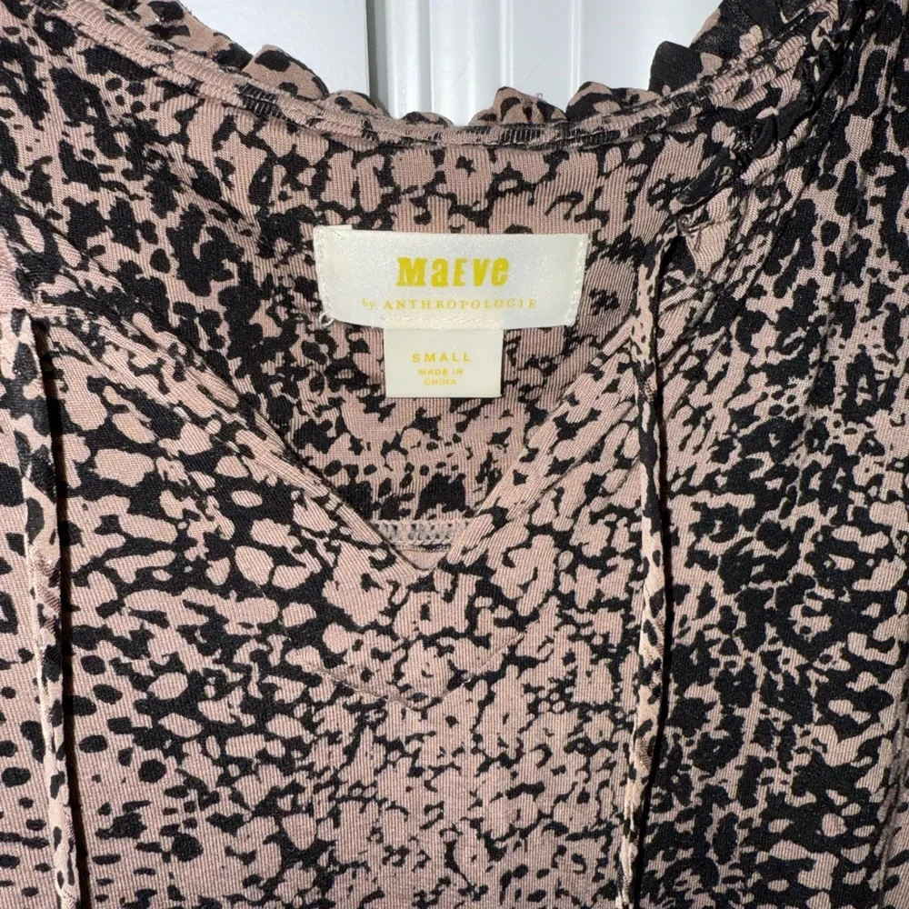 Maeve Black and Cream Ruffled Blouse - Picture 3 of 7
